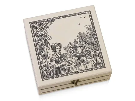 Подарочный набор с чаем Весенняя коллекция в деревянной шкатулке