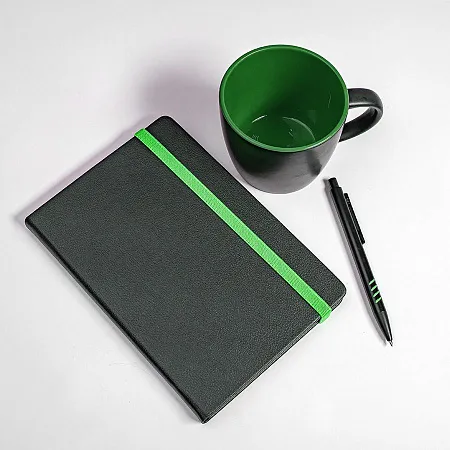 Набор подарочный HYPER: кружка, ежедневник, ручка; черный/голубой