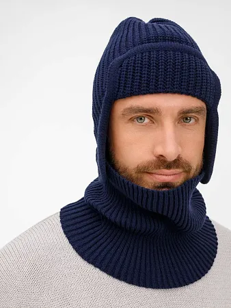Шапка-ушанка Catch Match, темно-синяя