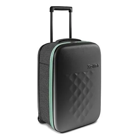 Чемодан складной Rollink Earth 55x40x20 см, 2 колеса, черный/зеленый