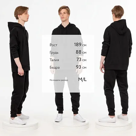 Худи унисекс H2, черное