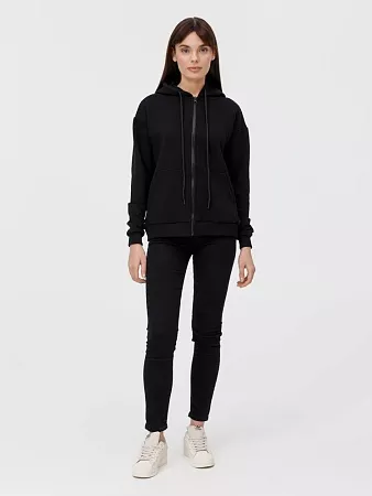 Толстовка унисекс оверсайз на молнии Zippy Terry, черная