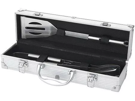 Набор для барбекю в кейсе: лопатка, щипцы, вилка Salvy