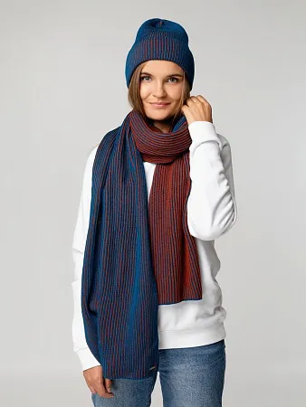 Шарф Nobilis, темно-синий с синим