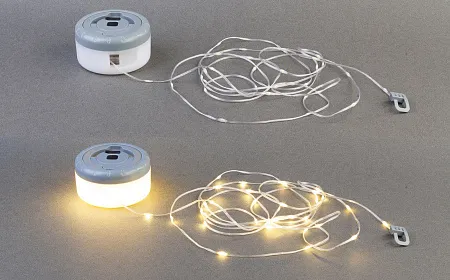 Фонарь-гирлянда "Twinkle" для кемпинга, серый с белым