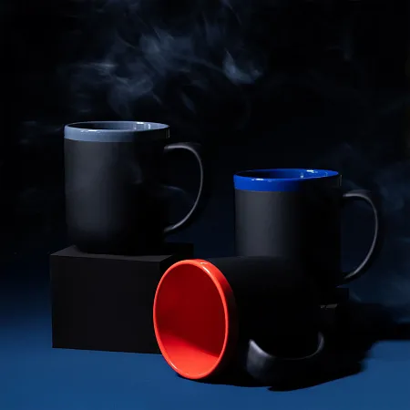 Кружка Barrel, софт-тач, чёрно-серая