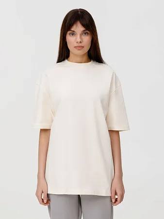 Футболка оверсайз унисекс Sideline, молочно-белая