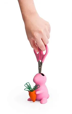 Ножницы и магнит со скрепками Bunny, розовые