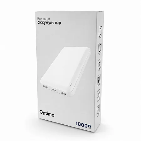 Внешний аккумулятор Optima, 10000 Mah, черный
