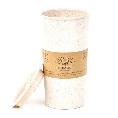 Термостакан с двойной стенкой Flathat, бежевый