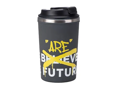 Герметичная термокружка на присоске Kick, 350 мл, с круговой УФ-печатью