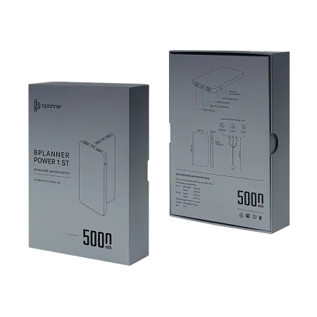 Внешний аккумулятор Bplanner Power 1 ST, софт-тач, 5000 mAh