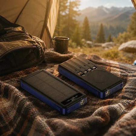 Внешний аккумулятор Xyron с солнечной панелью, 10000 mAh, черный