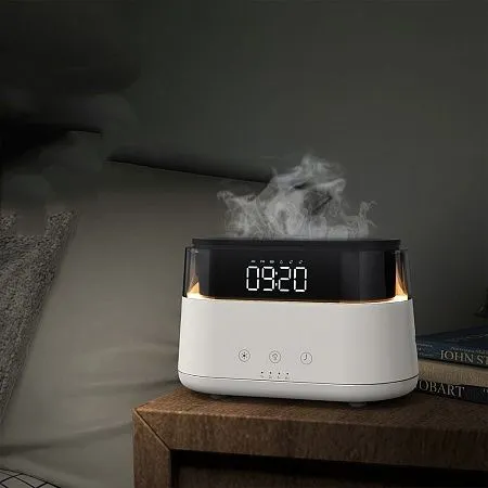 Светодиодный USB увлажнитель-ароматизатор Brava с часами, белый