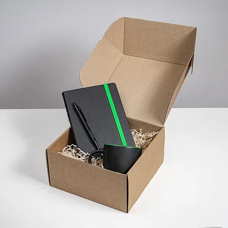 Набор подарочный HYPER: кружка, ежедневник, ручка; черный/голубой