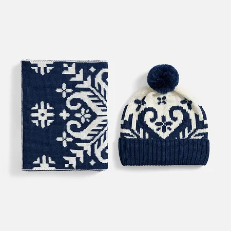 Шапка Wintertude, синяя с белым