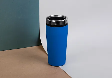 Термостакан "Европа", покрытие soft touch, 0,5 л., синий