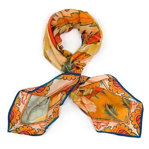 Платок Gourji "Настурция" 120x120 шелк