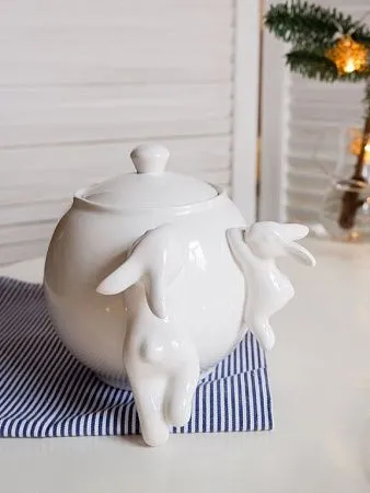 Сахарница с кроликами (NEW), 1000 мл, Белый