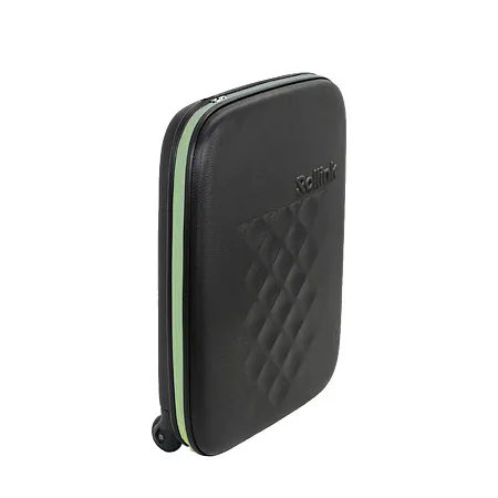 Чемодан складной Rollink Earth 55x40x20 см, 2 колеса, черный/зеленый
