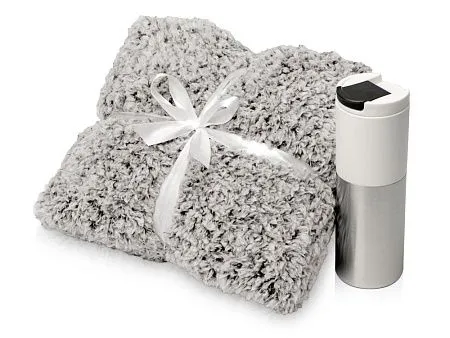 Подарочный набор Хюгге с пледом и термокружкой