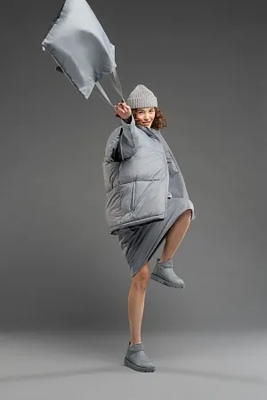 Шопер B3, серый с серыми ручками