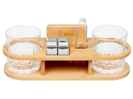 Набор для виски на бамбуковой подставке Boulevardier