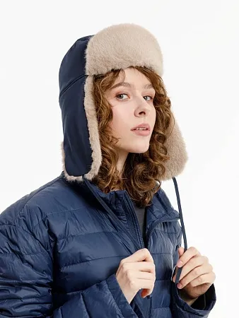 Шапка-ушанка Wasa, темно-синяя