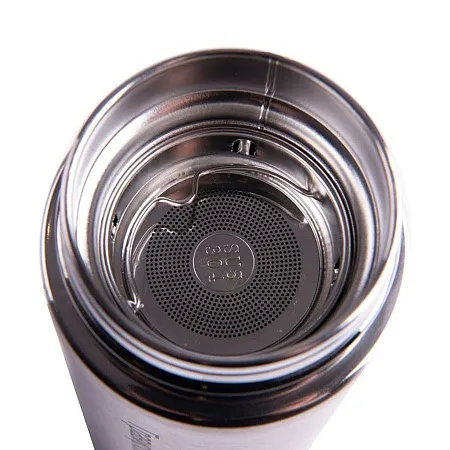 Термос KAUCEX с ситечком и индикатором температуры; нержавеющая сталь; 420 мл, 24х6,5см