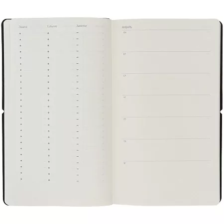 Ежедневник Nubuk, недатировнный, черный