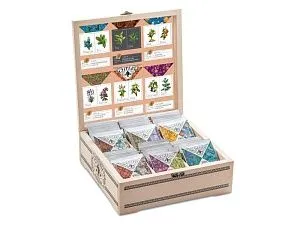 Подарочный набор с пакетированным чаем в деревянной шкатулке без лого