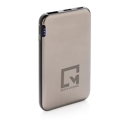 Карманный внешний аккумулятор на 5 000 мАч, серый