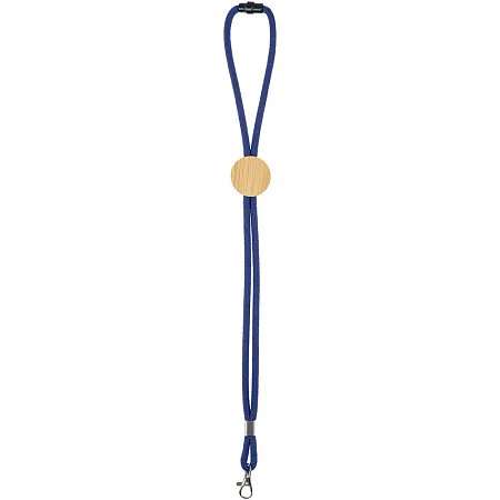 Шнурок для бейджа Tube Wood, синий