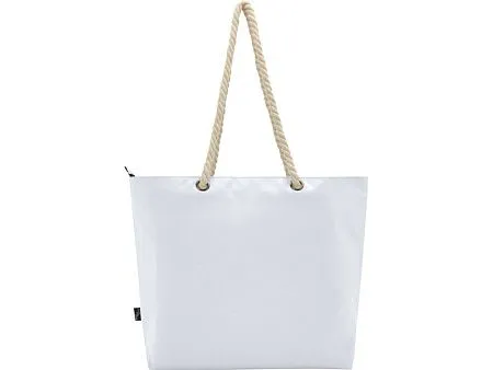 Пляжная сумка-холодильник Panama GRS из переработанных материалов с ручками-шнурками