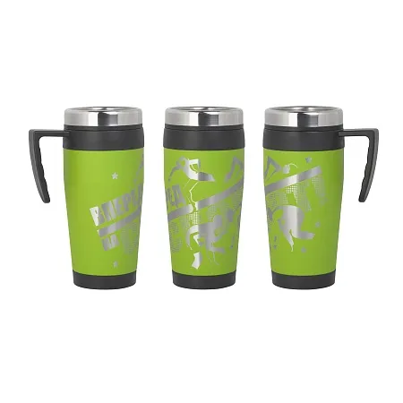 Термокружка "Австралия", зеленое яблоко с гравировкой по окружности "Вперед на спорт"