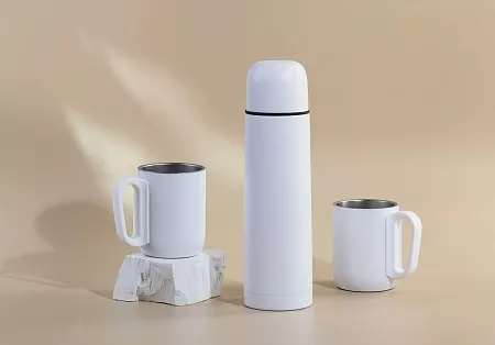 Набор "Гейзер" (термос, 2 кружки), покрытие пудра