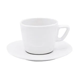 Чашка с блюдцем керамическая, белая 200 мл