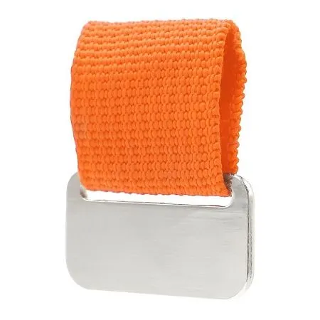 Металлический шильд с цветным ремешком (съёмный), белый