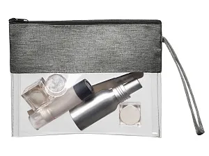 Прозрачная косметичка Leony из ПВХ и ткани