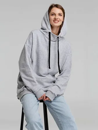 Худи оверсайз «Чистая Соль», серый меланж
