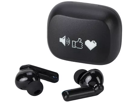 Беспроводные наушники с шумоподавлением ENC и подсветкой лого Lites с гравировкой