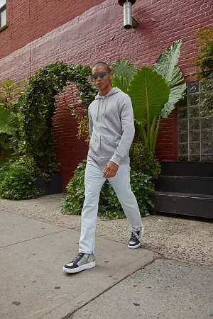 Толстовка на молнии с капюшоном унисекс BNC Organic, белая