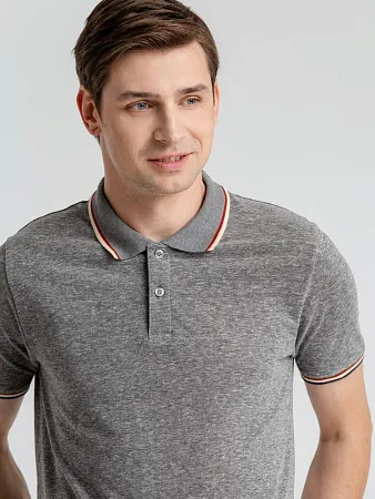 Рубашка поло мужская PANAME MEN, черный меланж