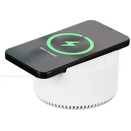 Bluetooth-колонка с беспроводной зарядкой relaxTime, белая