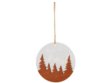 Деревянная подвеска на елку Christmas