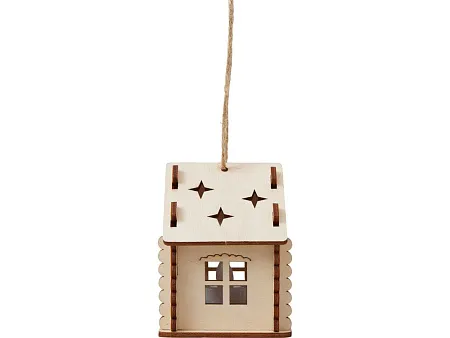 Деревянная подвеска на елку с подсветкой Lumihut