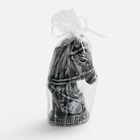 Свеча фигурная «Бюст лошади», серебристая