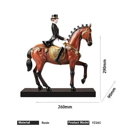 Статуэтка "Наездница и лошадь", цвет коричневый