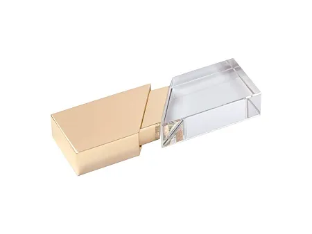 USB 2.0- флешка на 16 Гб кристалл в металле серебристая