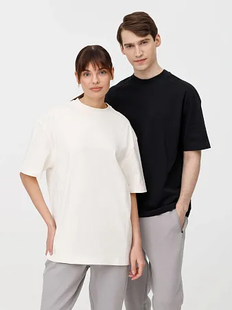 Футболка оверсайз унисекс Sideline, молочно-белая